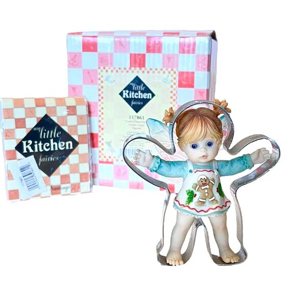 My Little Kitchen Fairies COOKIE CUTTER FAIRIE Gingerbread Apron Holiday Fairy! - Picture 1 of 5